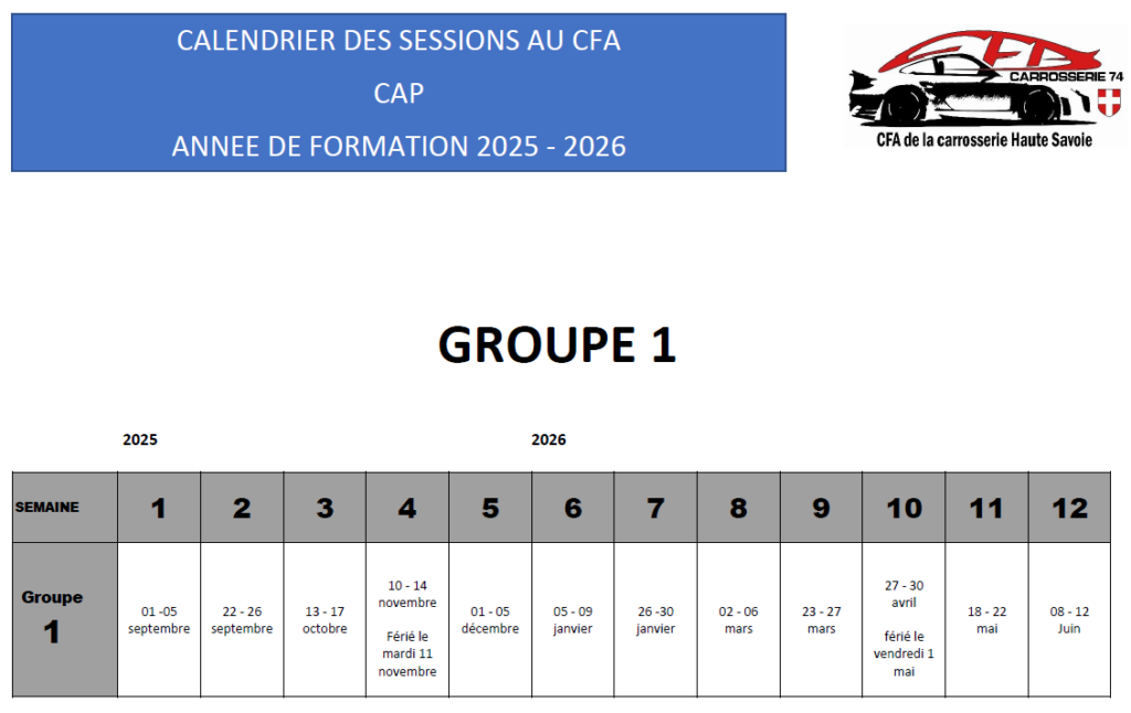 Exemple de planning