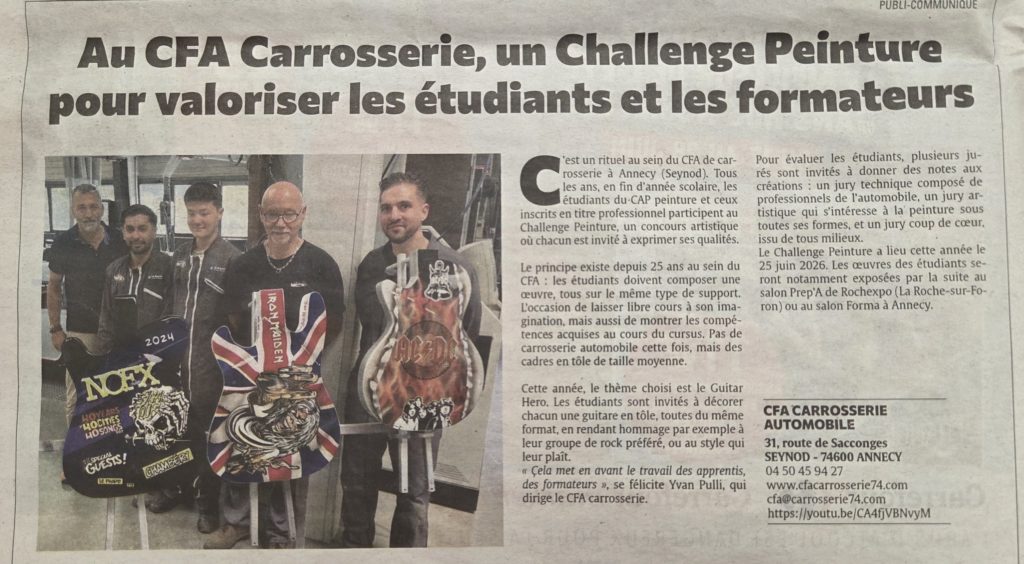 article presse challenge peinture CFA Carrosserie